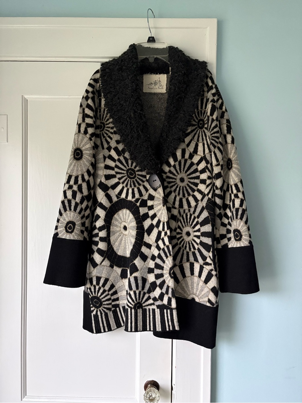Anthropologie Angel of the North Windmill Whir Alpaca Wool Sweater Coat Jacket
